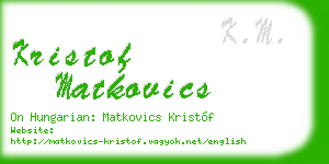 kristof matkovics business card